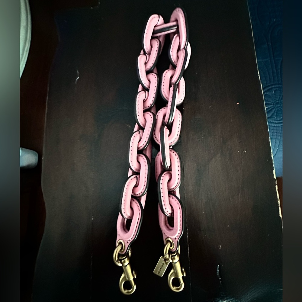 Coach Leather Covered Short Chain Strap